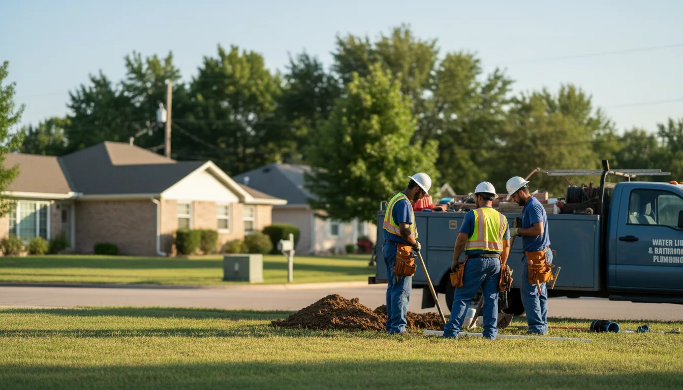 Residential water line and bathroom plumbing service in Smithton, MO